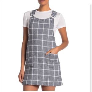 Angie Plaid Overall Dress
